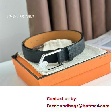 Hermes Licol belt buckle  &  Reversible leather strap 35 mm 03 2023